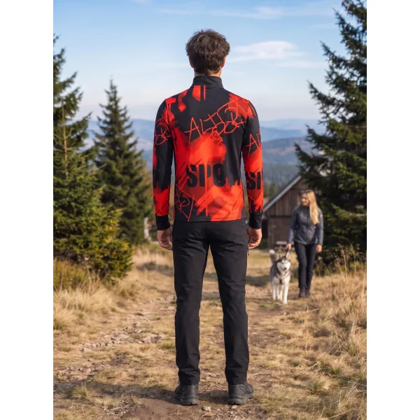 Pánská sportovní mikina premium plus ALTISPORT VOJ/ALM076MI04 BLACK/RED 