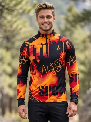 Pánská sportovní mikina premium plus ALTISPORT VOJ/ALM076MI04 ORANGE/BLACK
