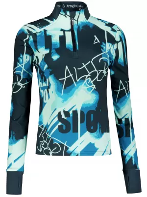 Dámská sportovní mikina premium plus ALTISPORT VOJ/ALW076MI04 MODRÁ/ČERNÁ