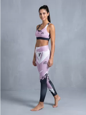 Dámské dlouhé legíny premium ALTISPORT VOJ/ALW081LEG01 RŮŽOVÁ-ČERNÁ