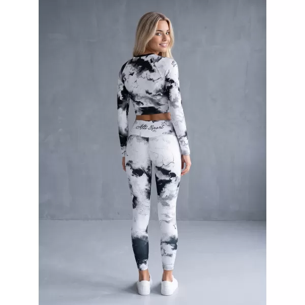  Dámské dlouhé legíny premium ALTISPORT VOJ/ALW066LEG01 BÍLOČERNÁ 