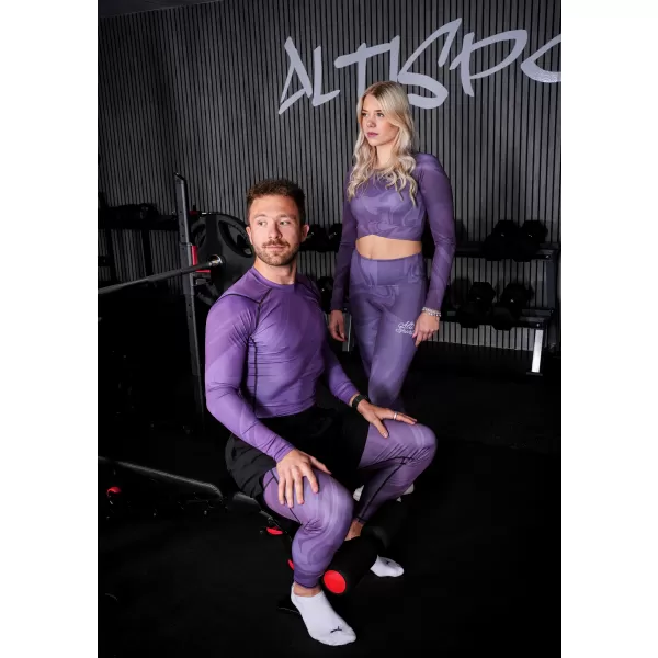  Pánské sportovní legíny dlouhé premium ALTISPORT VOJ/ALM072LEG01 FIALOVÁ 