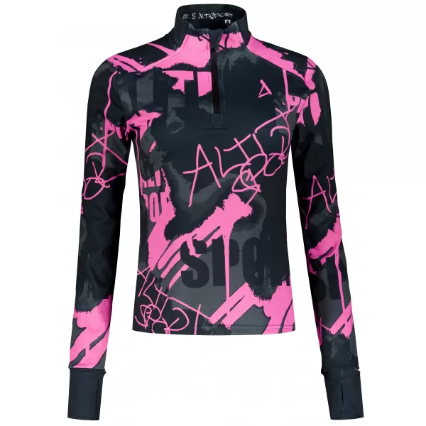  Dámská sportovní mikina premium plus ALTISPORT VOJ/ALW076MI04 BLACK/FLUO PINK 