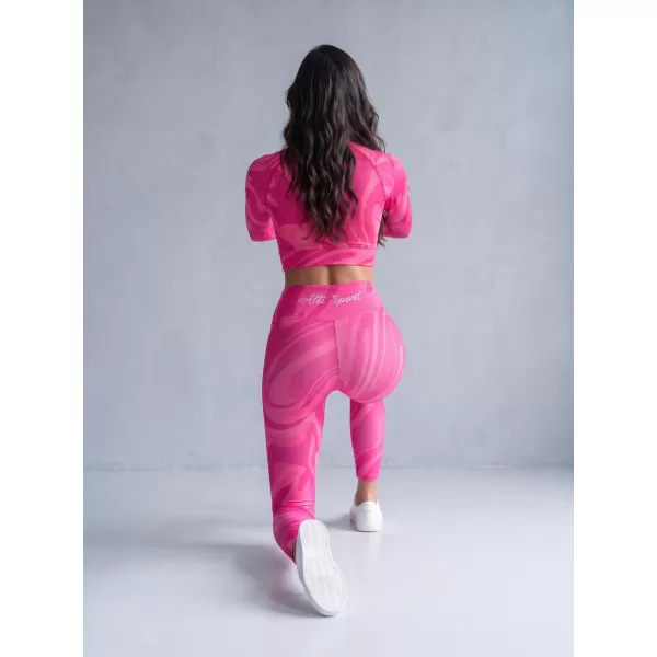  Dámské dlouhé legíny premium ALTISPORT VOJ/ALW072LEG01 HOT-PINK 