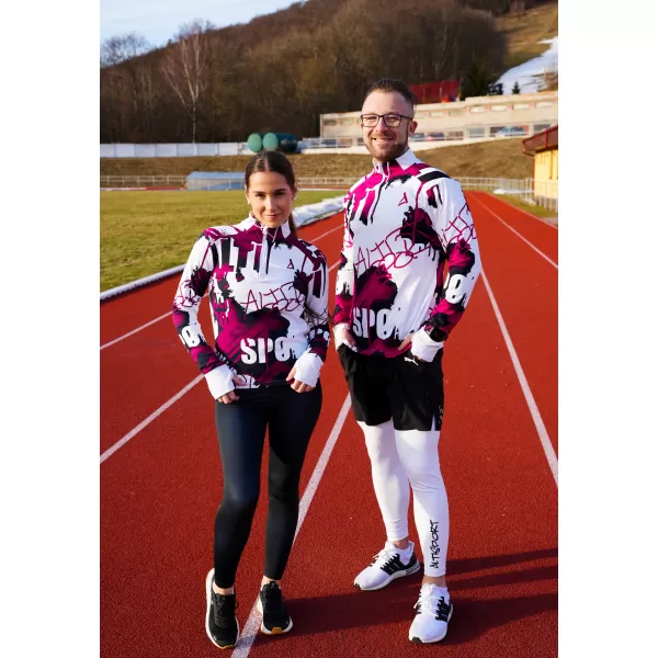  Dámská sportovní mikina premium plus ALTISPORT VOJ/ALW076MI04 WHITE/WINE 