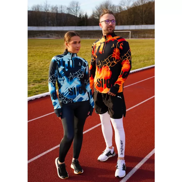  Dámská sportovní mikina premium plus ALTISPORT VOJ/ALW076MI04 MODRÁ/ČERNÁ 