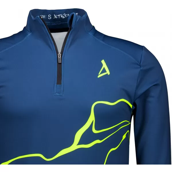 Pánská sportovní mikina premium plus ALTISPORT VOJ/ALM073MI04 NAVY-FLUO YELLOW 