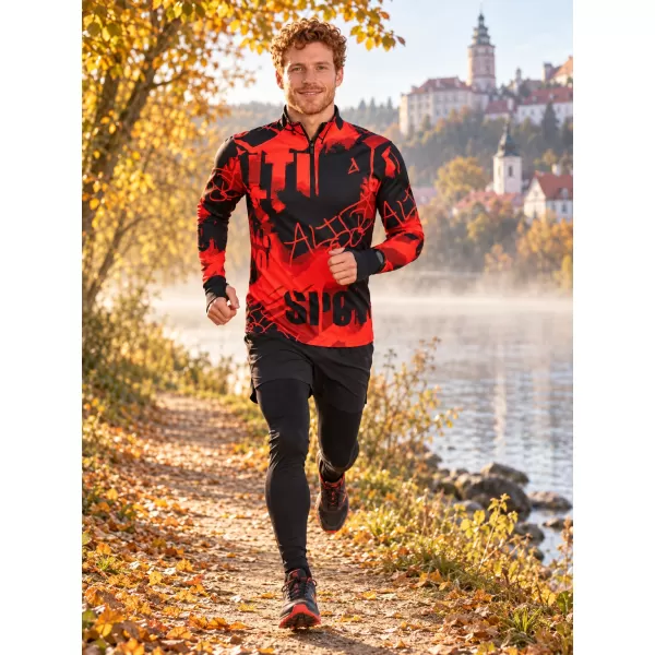  Pánská sportovní mikina premium plus ALTISPORT VOJ/ALM076MI04 BLACK/RED 