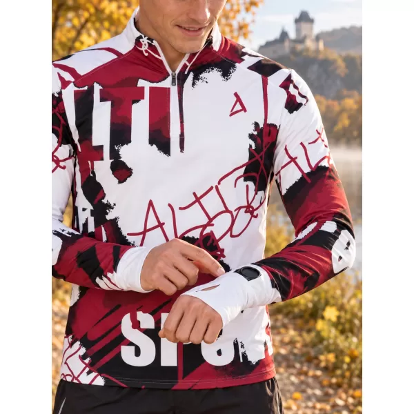  Pánská sportovní mikina premium plus ALTISPORT VOJ/ALM076MI04 BÍLÁ/RUDÁ 