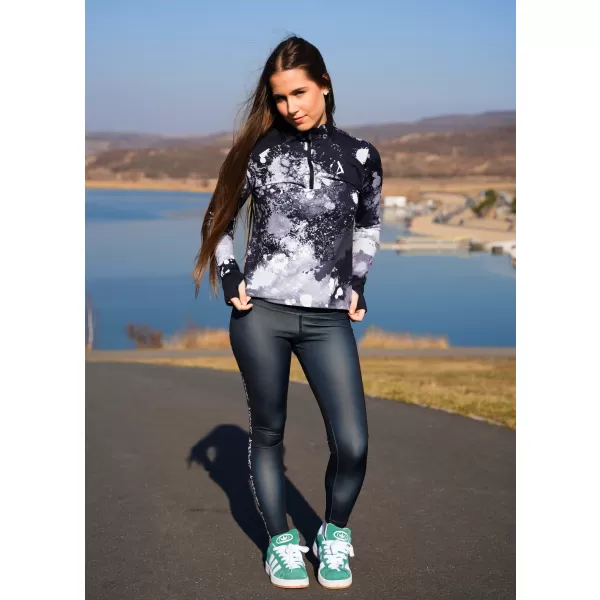  Dámská sportovní mikina premium plus ALTISPORT VOJ/ALW055MI04 ČERNOBÍLÁ 