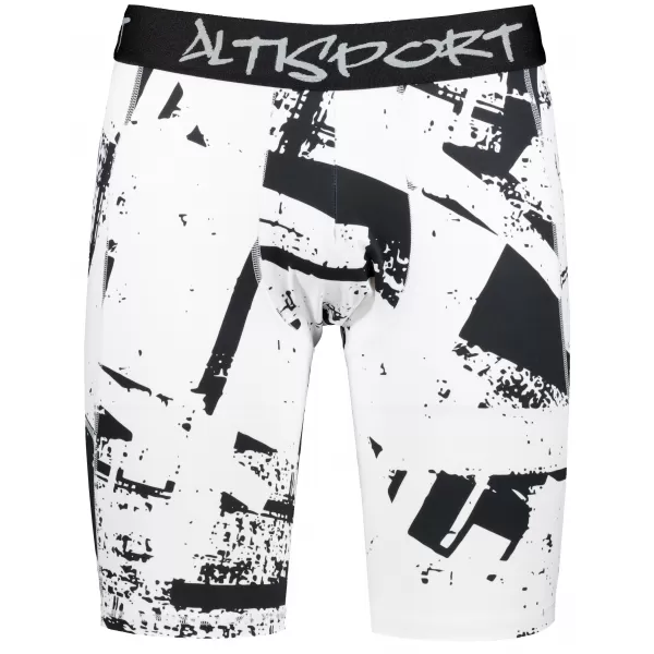  Pánské sportovní legíny nad kolena premium ALTISPORT VOJ/ALM079LEG02 BÍLOČERNÁ 