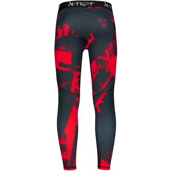  Pánské sportovní legíny dlouhé premium ALTISPORT VOJ/ALM079LEG01 ČERNOČERVENÁ 