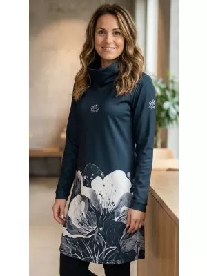 Dámská prodloužená mikina premium ALTISPORT VOJ/ALW090MI06 ČERNÁ