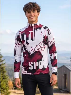 Pánská sportovní mikina premium plus ALTISPORT VOJ/ALM076MI04 BÍLÁ/RUDÁ