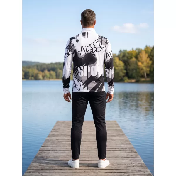  Pánská sportovní mikina premium plus ALTISPORT VOJ/ALM076MI04 BLACK/WHITE 