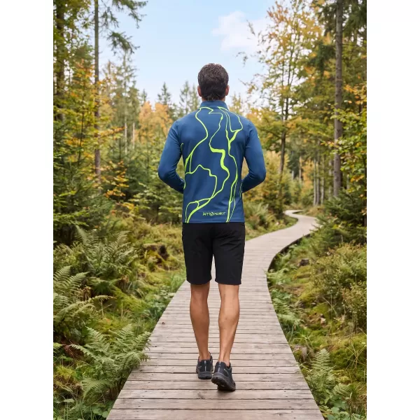  Pánská sportovní mikina premium plus ALTISPORT VOJ/ALM073MI04 NAVY-FLUO YELLOW 
