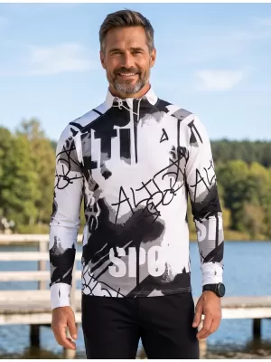 Pánská sportovní mikina premium plus ALTISPORT VOJ/ALM076MI04 BLACK/WHITE