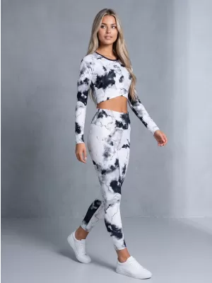 Dámské dlouhé legíny premium ALTISPORT VOJ/ALW066LEG01 BÍLOČERNÁ