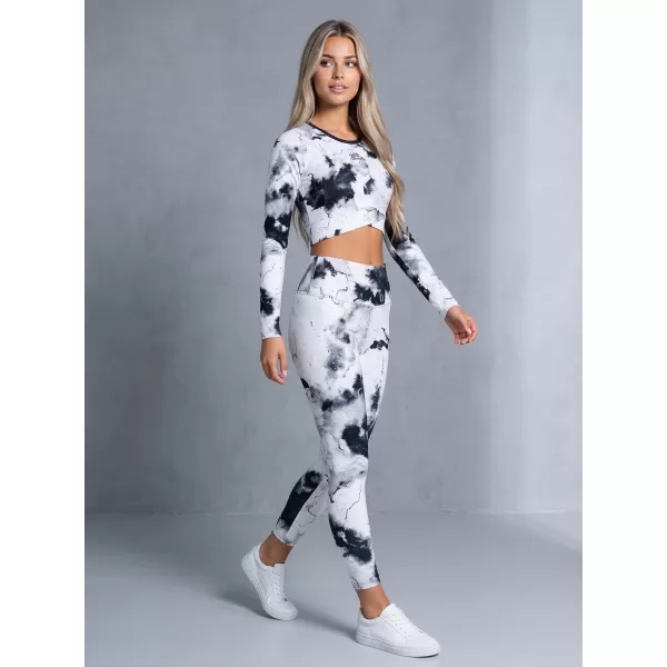  Dámské dlouhé legíny premium ALTISPORT VOJ/ALW066LEG01 BÍLOČERNÁ 