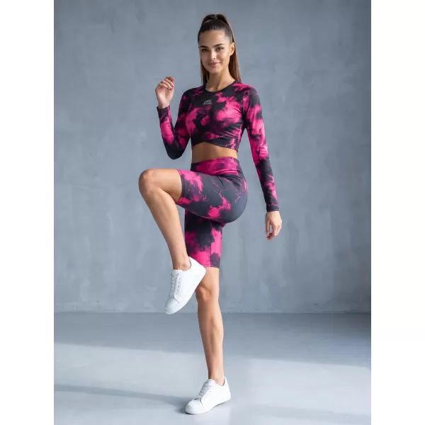  Dámské legíny nad kolena premium ALTISPORT VOJ/ALW066LEG02 ČERNORŮŽOVÁ 