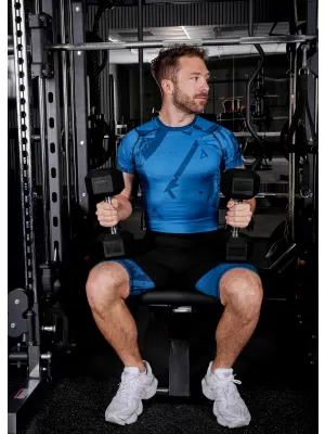 Pánské sportovní legíny nad kolena premium ALTISPORT VOJ/ALM079LEG02 MODRÁ