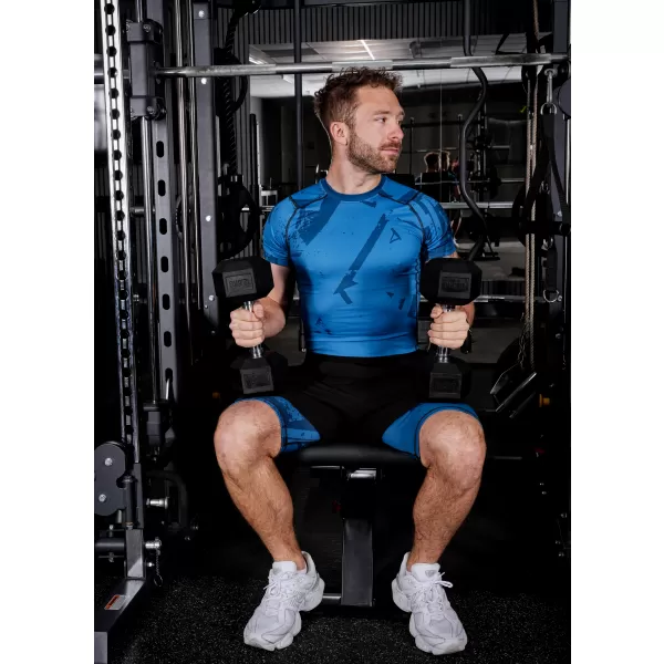  Pánské sportovní legíny nad kolena premium ALTISPORT VOJ/ALM079LEG02 MODRÁ 