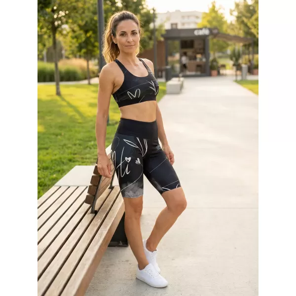  Dámské legíny nad kolena premium ALTISPORT VOJ/ALW083LEG02 ČERNOBÍLÁ 