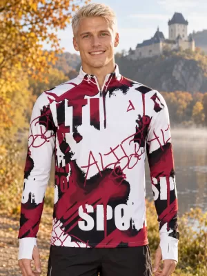 Pánská sportovní mikina premium plus ALTISPORT VOJ/ALM076MI04 BÍLÁ/RUDÁ