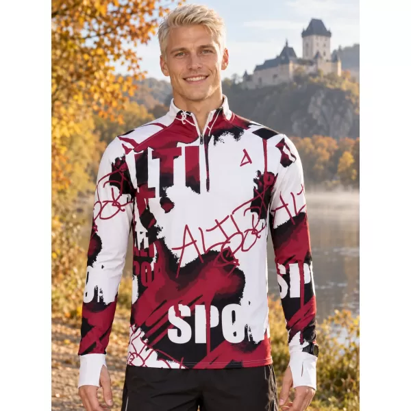  Pánská sportovní mikina premium plus ALTISPORT VOJ/ALM076MI04 BÍLÁ/RUDÁ 