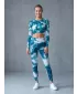 Dámské dlouhé legíny premium ALTISPORT VOJ/ALW066LEG01 ZELENOMODRÁ