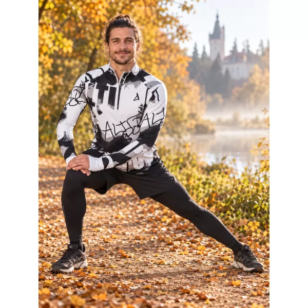  Pánská sportovní mikina premium plus ALTISPORT VOJ/ALM076MI04 BLACK/WHITE 