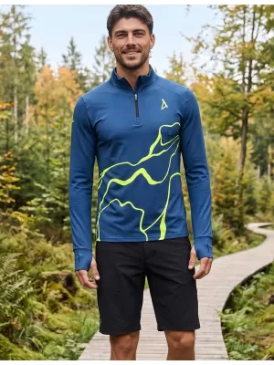 Pánská sportovní mikina premium plus ALTISPORT VOJ/ALM073MI04 NAVY-FLUO YELLOW