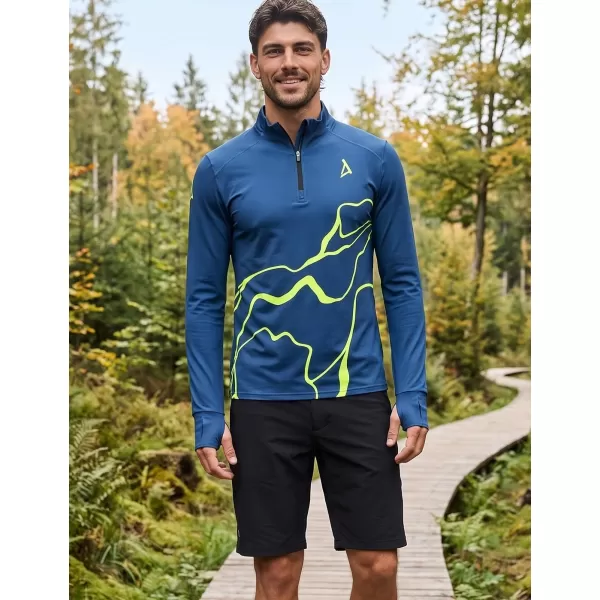  Pánská sportovní mikina premium plus ALTISPORT VOJ/ALM073MI04 NAVY-FLUO YELLOW 