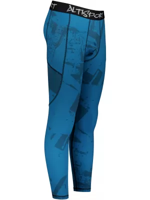 Pánské sportovní legíny dlouhé premium ALTISPORT VOJ/ALM079LEG01 MODRÁ