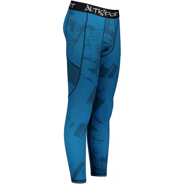  Pánské sportovní legíny dlouhé premium ALTISPORT VOJ/ALM079LEG01 MODRÁ 