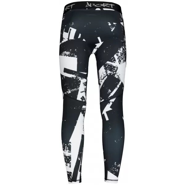  Pánské sportovní legíny dlouhé premium ALTISPORT VOJ/ALM079LEG01 ČERNOBÍLÁ 