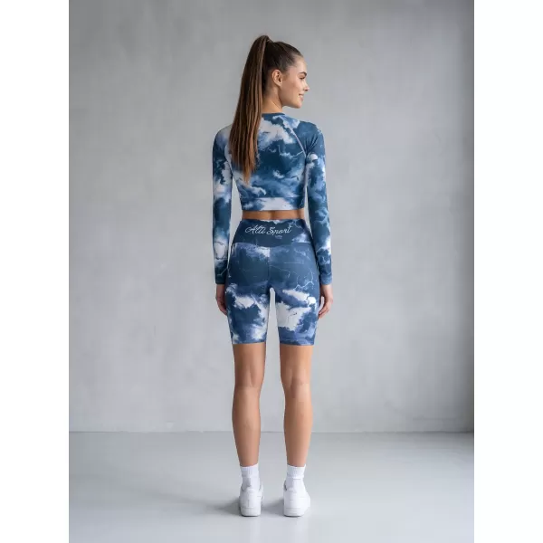  Dámské legíny nad kolena premium ALTISPORT VOJ/ALW066LEG02 TMAVĚ MODRÁ 