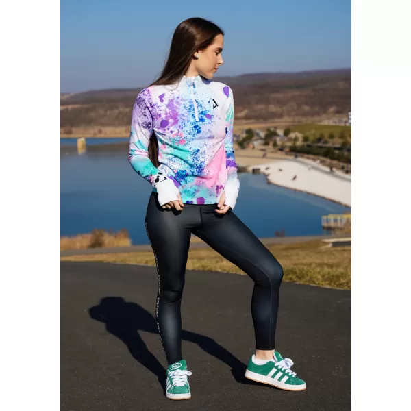  Dámská sportovní mikina premium plus ALTISPORT VOJ/ALW055MI04 FIALOVÁ/ZELENÁ 