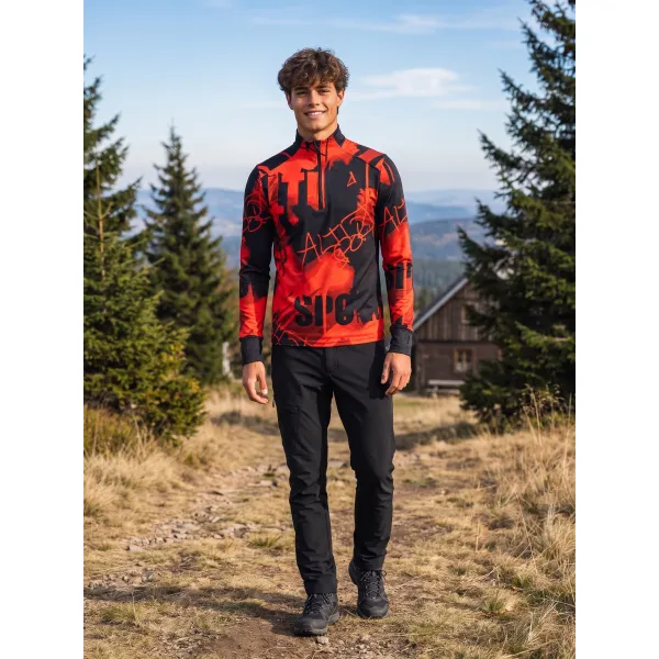  Pánská sportovní mikina premium plus ALTISPORT VOJ/ALM076MI04 BLACK/RED 