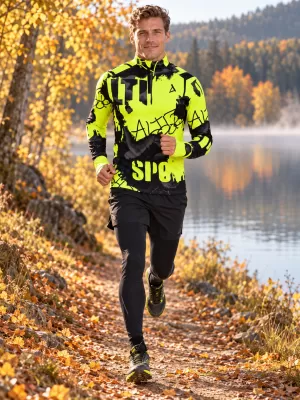 Pánská sportovní mikina premium plus ALTISPORT VOJ/ALM076MI04 FLUO-YELLOW