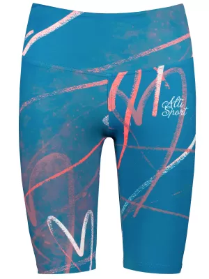 Dámské legíny nad kolena premium ALTISPORT VOJ/ALW082LEG02 PETROLEJOVÁ