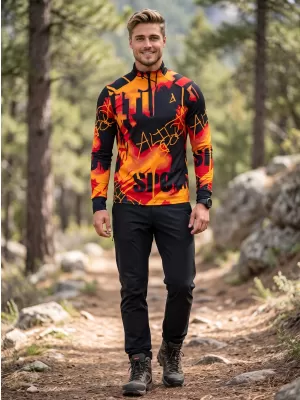 Pánská sportovní mikina premium plus ALTISPORT VOJ/ALM076MI04 ORANGE/BLACK