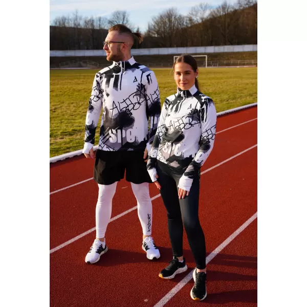  Dámská sportovní mikina premium plus ALTISPORT VOJ/ALW076MI04 WHITE/BLACK 