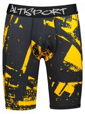 Pánské sportovní legíny nad kolena premium ALTISPORT VOJ/ALM079LEG02 ČERNOŽLUTÁ