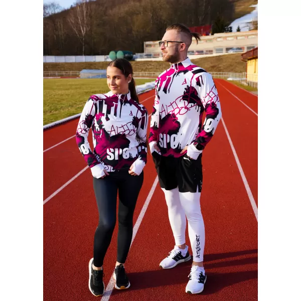  Dámská sportovní mikina premium plus ALTISPORT VOJ/ALW076MI04 WHITE/WINE 