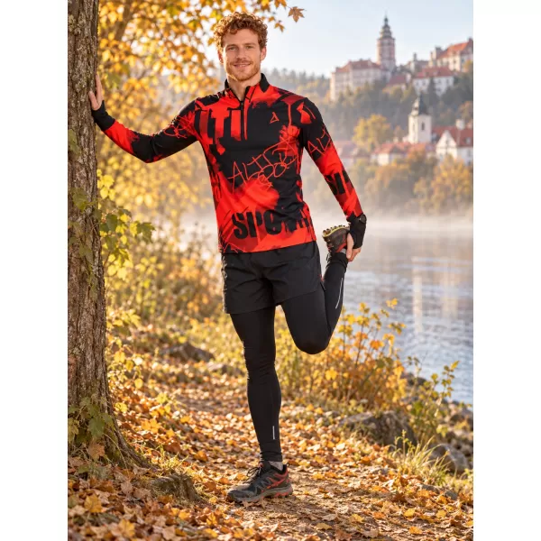  Pánská sportovní mikina premium plus ALTISPORT VOJ/ALM076MI04 BLACK/RED 