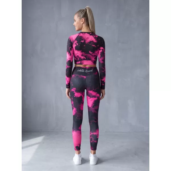  Dámské dlouhé legíny premium ALTISPORT VOJ/ALW066LEG01 ČERNORŮŽOVÁ 