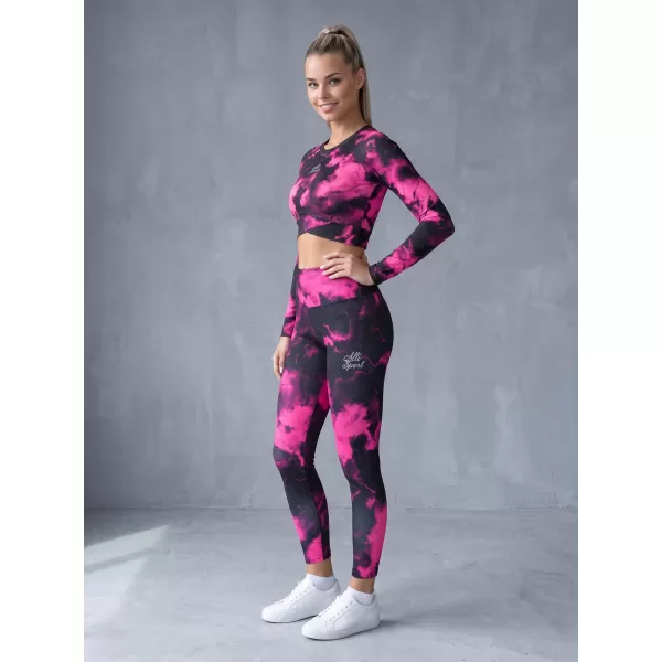  Dámské dlouhé legíny premium ALTISPORT VOJ/ALW066LEG01 ČERNORŮŽOVÁ 