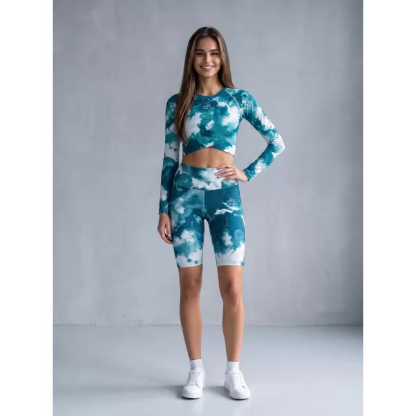  Dámské legíny nad kolena premium ALTISPORT VOJ/ALW066LEG02 ZELENOMODRÁ 