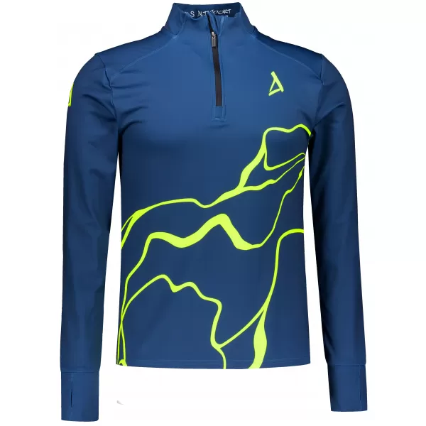  Pánská sportovní mikina premium plus ALTISPORT VOJ/ALM073MI04 NAVY-FLUO YELLOW 
